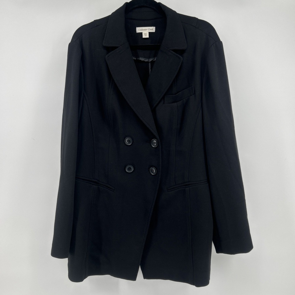 Coldwater Creek Black Double Breasted Blazer Jacket Plus Size 18 Womens